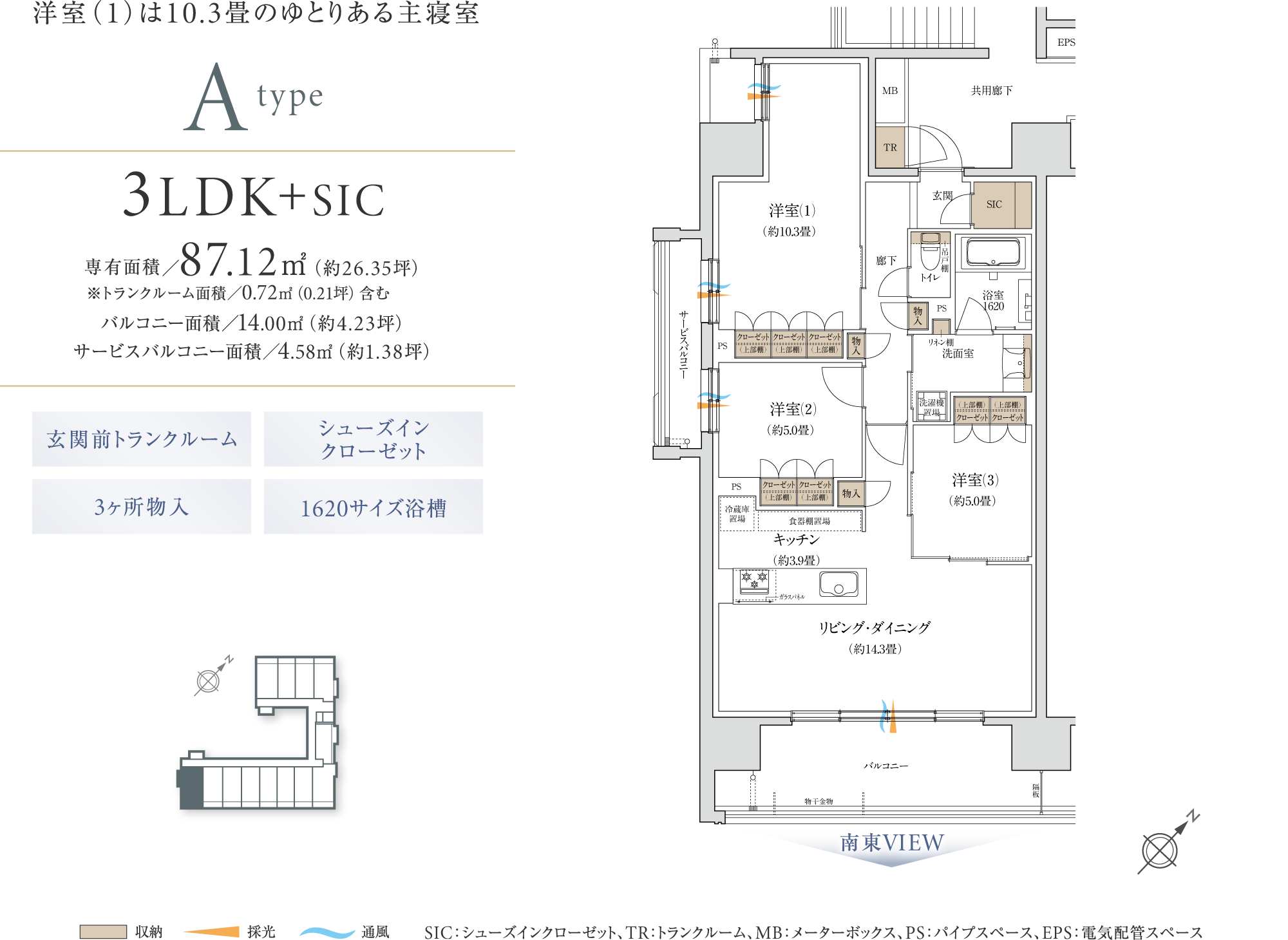 Atype 3LDK+SIC