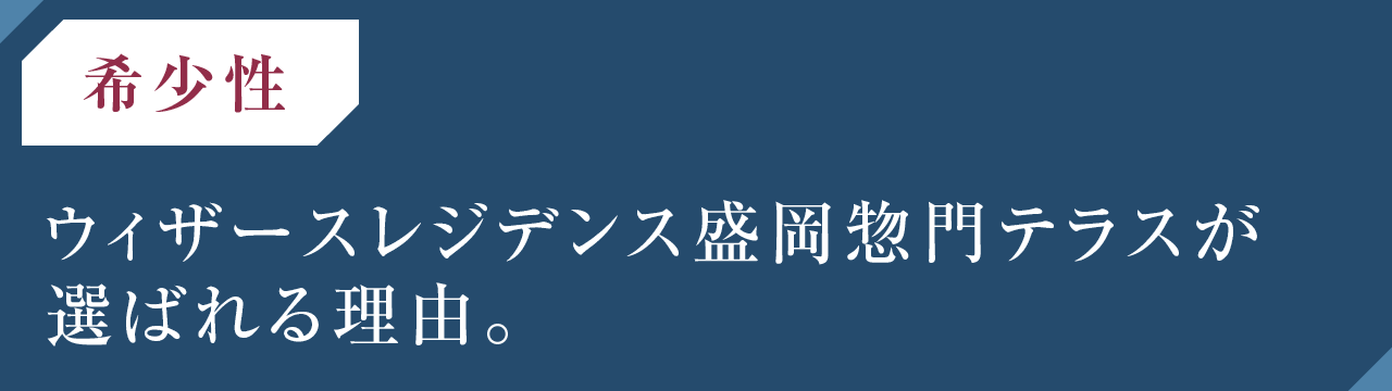 【希少性】ウィザースレジデンス盛岡惣門テラスが選ばれる理由。